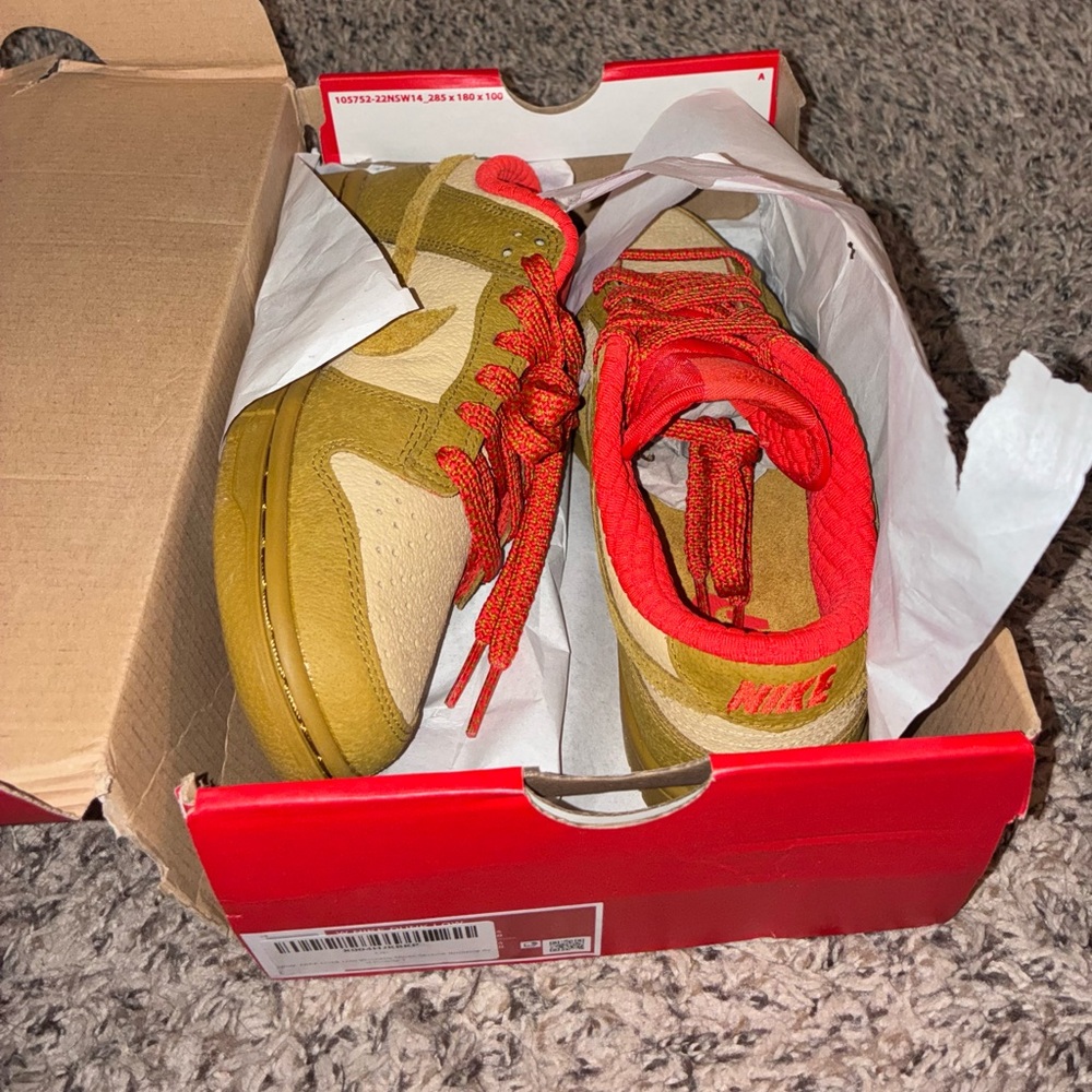 Nike Low Top Sneakers in Yellow, Cream & Red Accents - Picture 3 of 5
